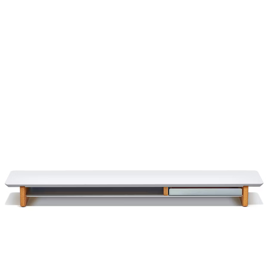 Matte White Desk Shelf | Modular Ergonomic Monitor Riser & Organizer
