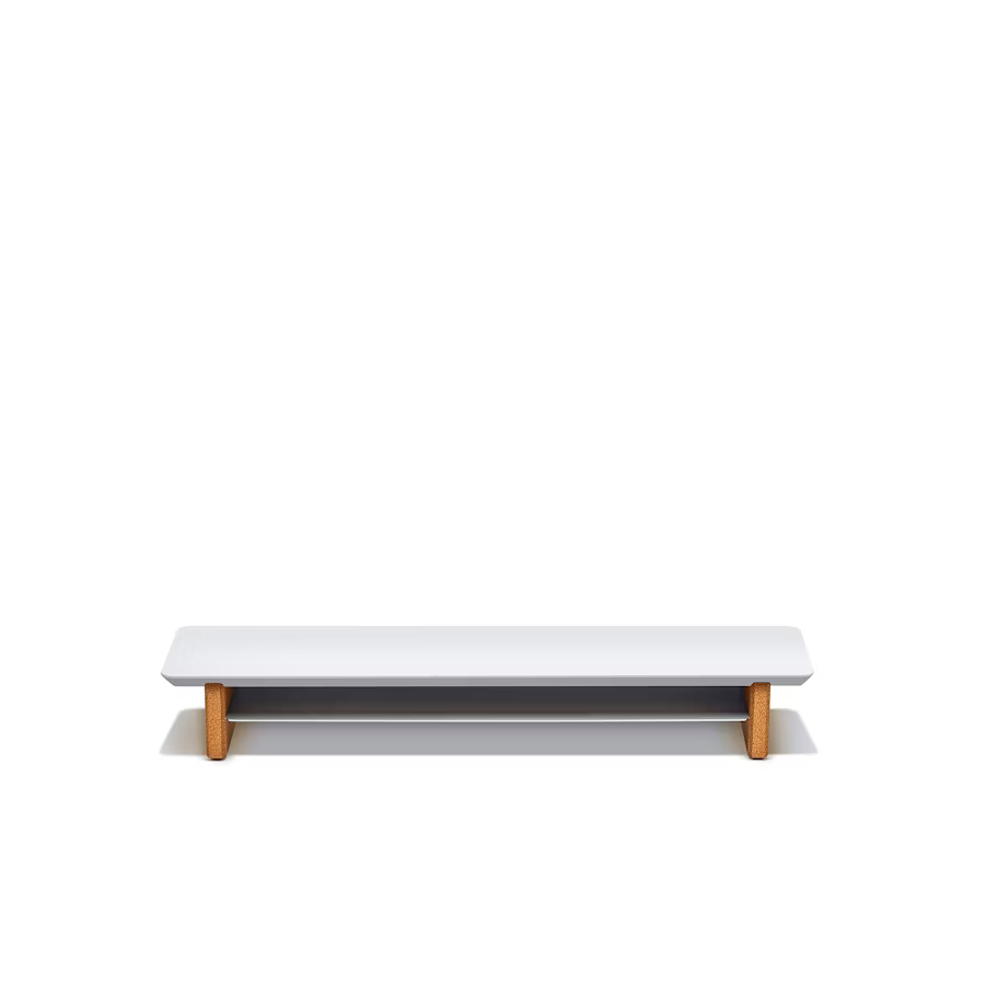 Matte White Desk Shelf | Modular Ergonomic Monitor Riser & Organizer