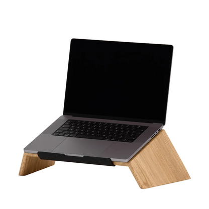 Solid Wood Laptop Stand | Handcrafted Ergonomic Riser (Oak Medium / Oak Large)