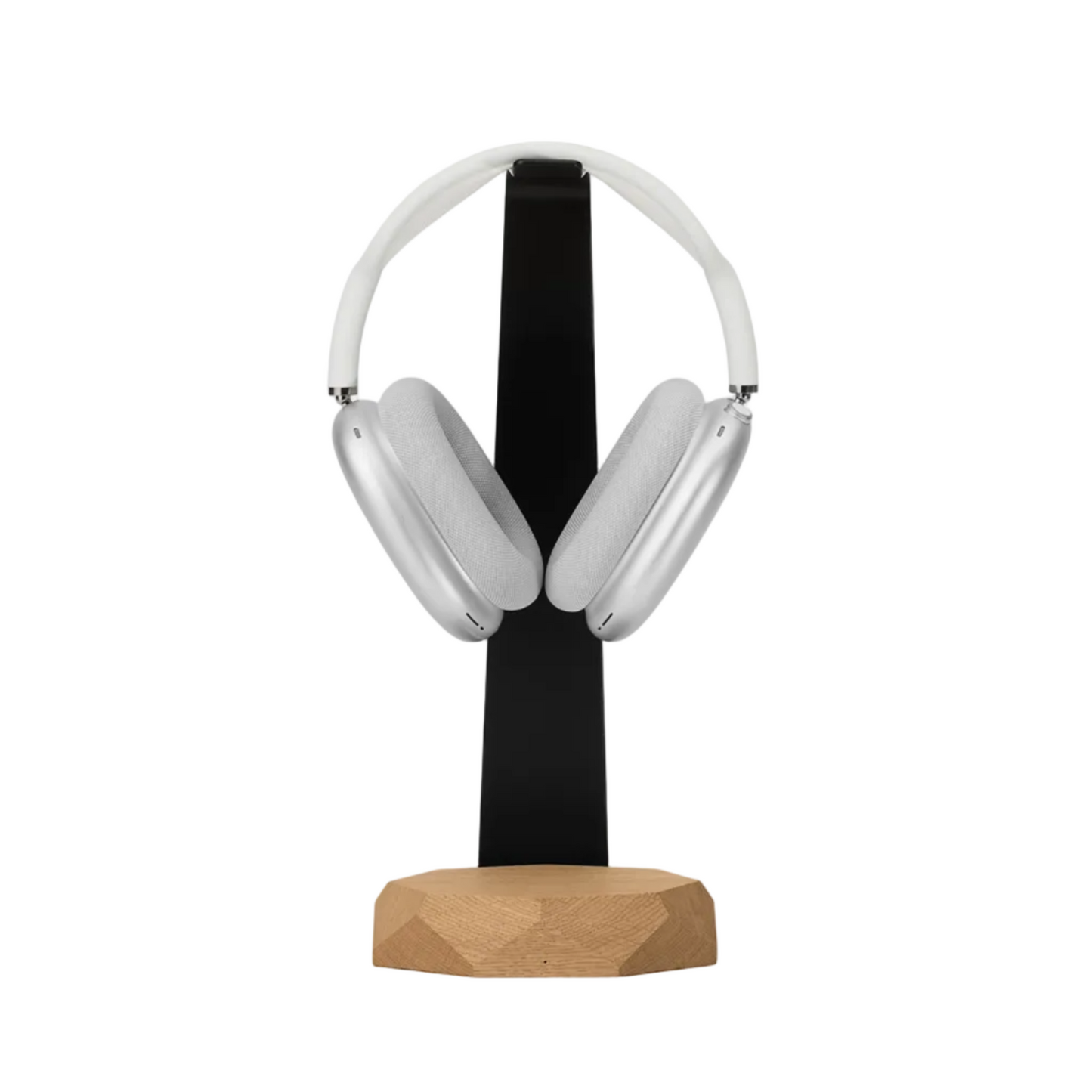 2-in-1 Headphone Stand & Wireless Charger | Solid Oak & Steel