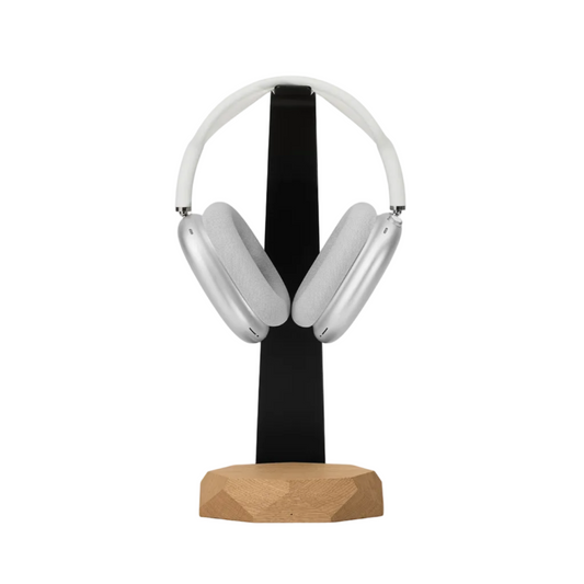2-in-1 Headphone Stand & Wireless Charger | Solid Oak & Steel