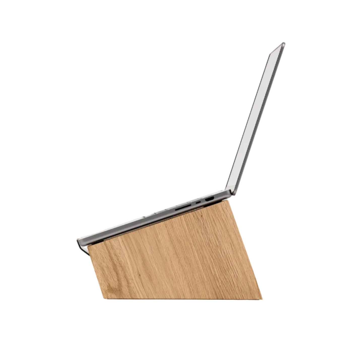 Solid Wood Laptop Stand | Handcrafted Ergonomic Riser (Oak Medium / Oak Large)