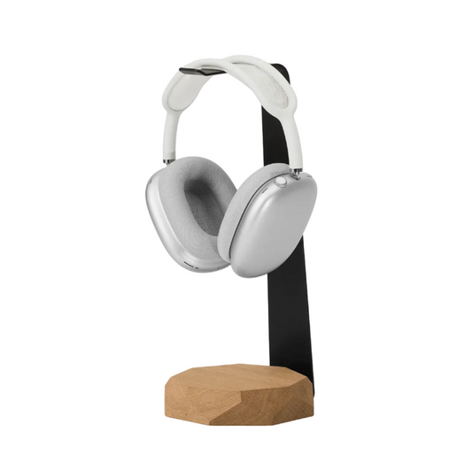 2-in-1 Headphone Stand & Wireless Charger | Solid Oak & Steel