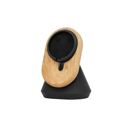 MagSafe iPhone Stand | Solid Oak & Stee