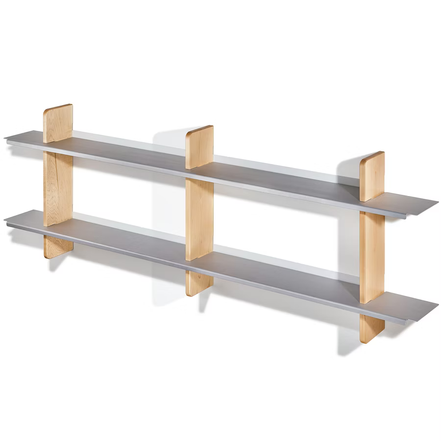 Maple Wall Shelf | Modular Hardwood & Aluminum Display System