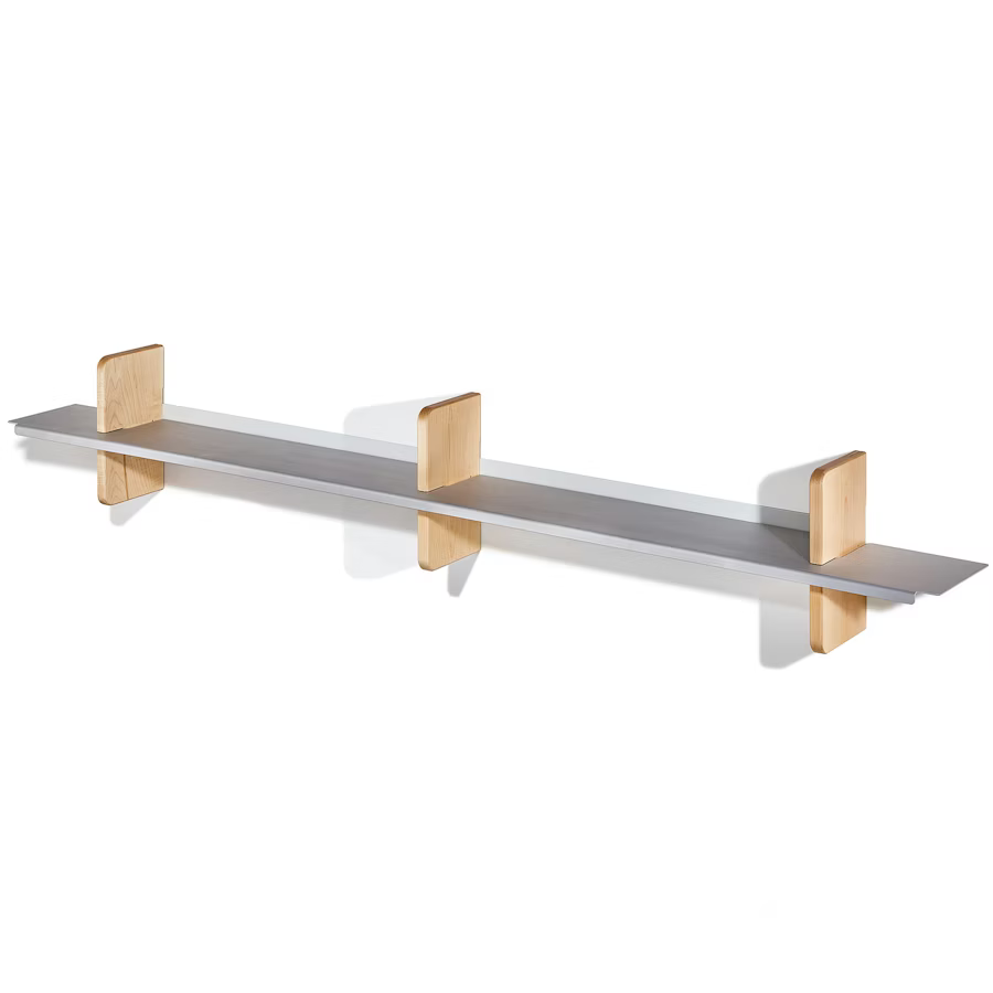 Maple Wall Shelf | Modular Hardwood & Aluminum Display System