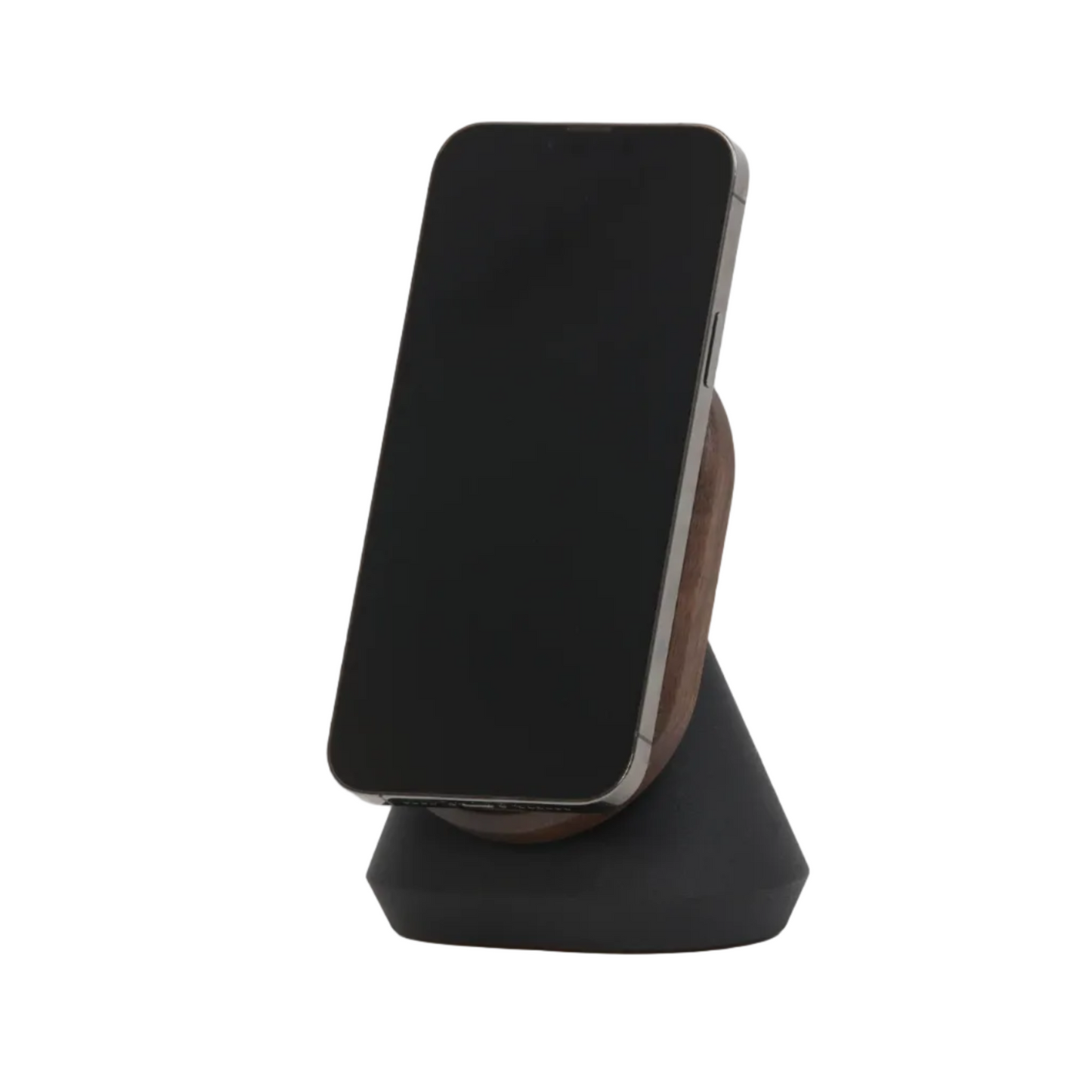 MagSafe iPhone Stand | Solid Walnut & Steel