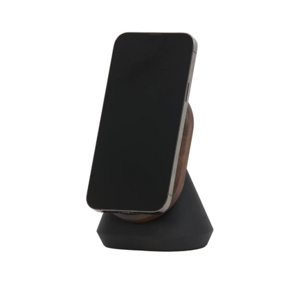 MagSafe iPhone Stand | Solid Walnut & Steel
