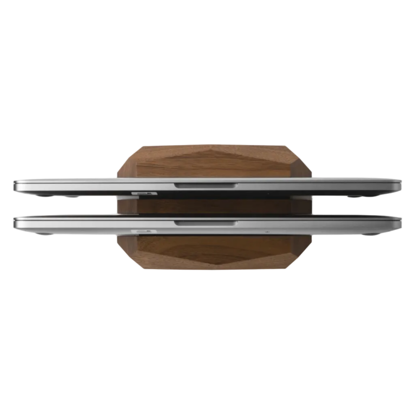 Dual Vertical Laptop Stand | Solid Walnut & Steel