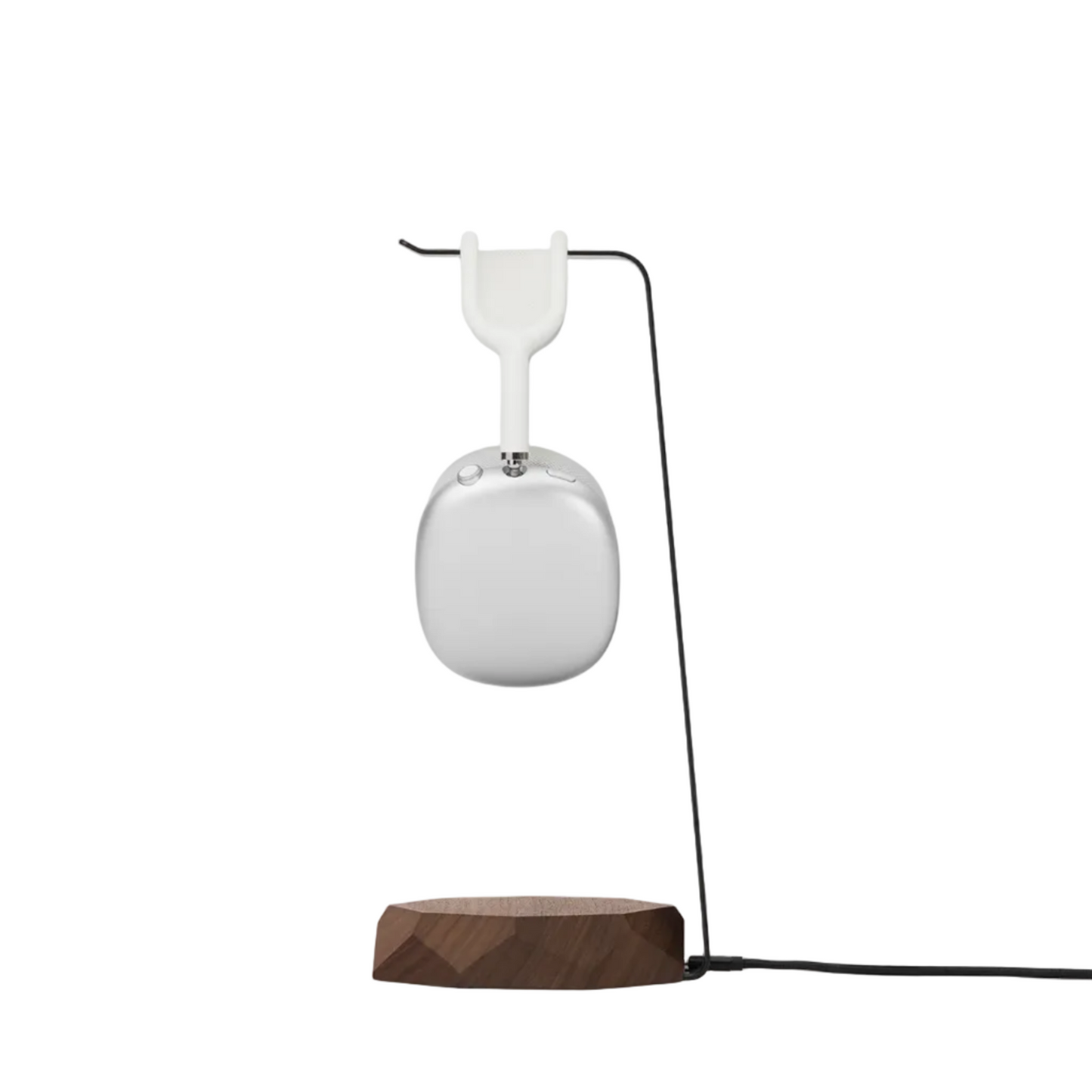 2-in-1 Headphone Stand & Wireless Charger | Solid Walnut & Steel