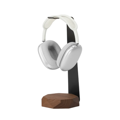 2-in-1 Headphone Stand & Wireless Charger | Solid Walnut & Steel