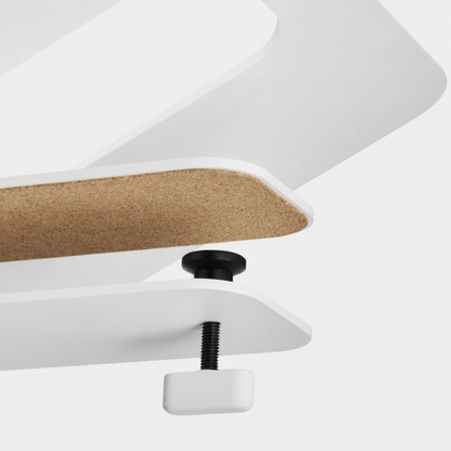 Desk Shelf Laptop Mount | Minimalist Space-Saving Riser (Medium/Large White)