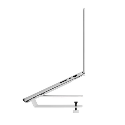 Desk Shelf Laptop Mount | Minimalist Space-Saving Riser (Medium/Large White)