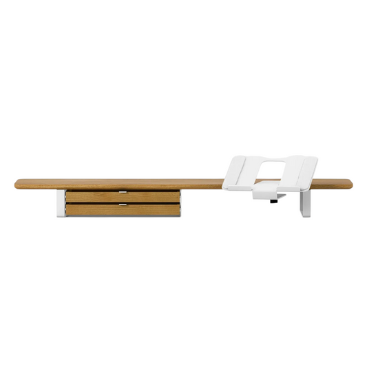 Desk Shelf Bundle | Large/Medium Oak & White Legs (Laptop Stand + Drawers)
