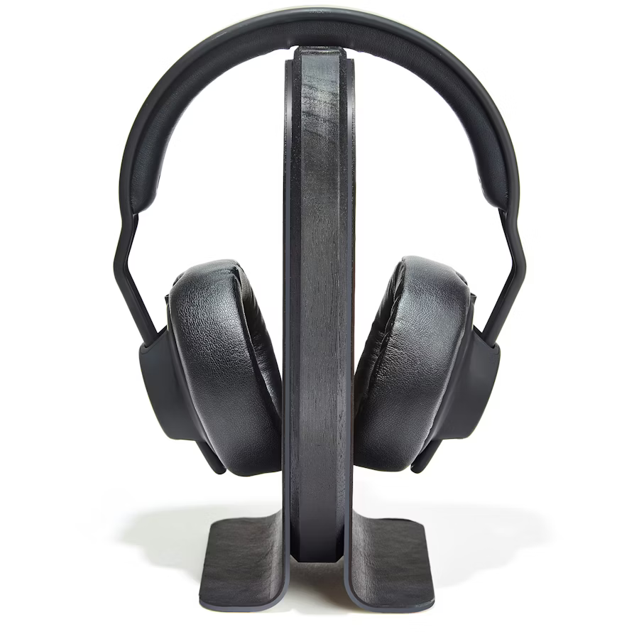 Blackened Walnut Headphone Stand | Solid Wood & Steel Display