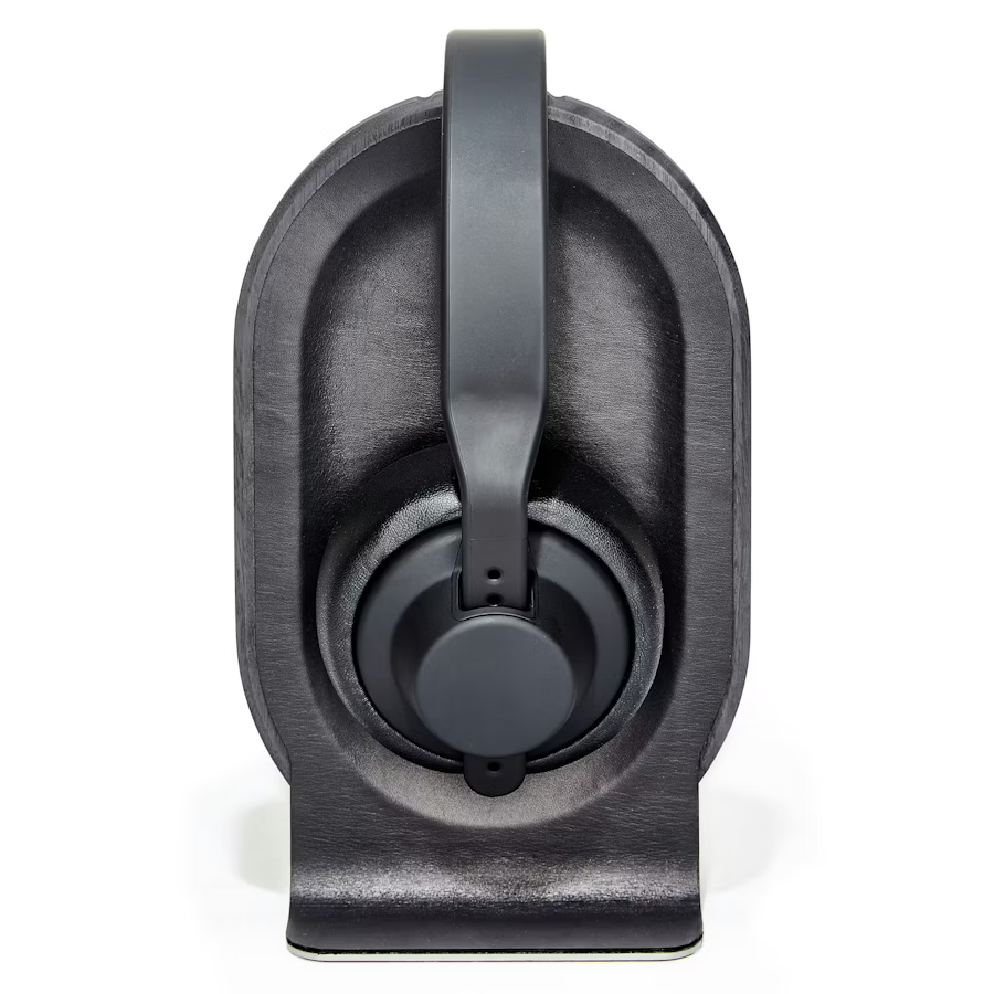 Blackened Walnut Headphone Stand | Solid Wood & Steel Display