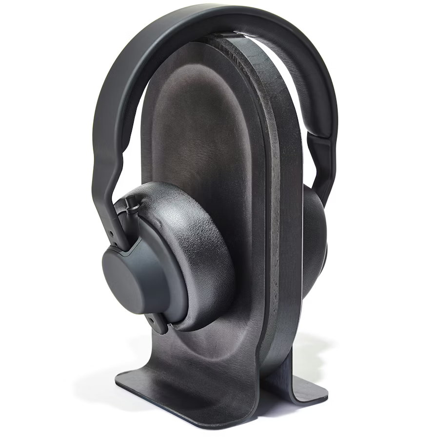 Blackened Walnut Headphone Stand | Solid Wood & Steel Display