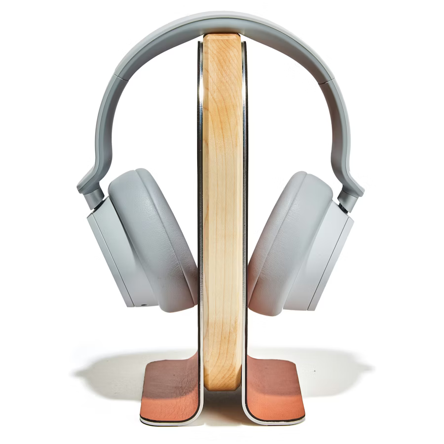 Maple Headphone Stand | Solid Hardwood & Steel Display