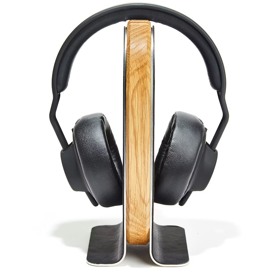 Oak Headphone Stand | Solid White Oak & Steel Display
