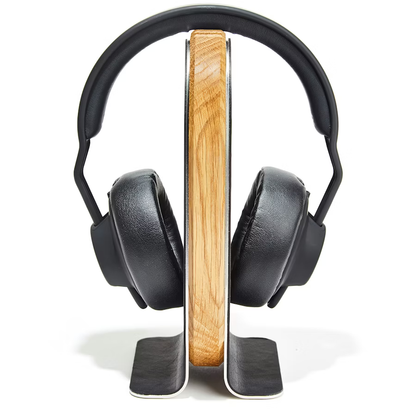 Oak Headphone Stand | Solid White Oak & Steel Display