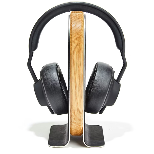 Oak Headphone Stand | Solid White Oak & Steel Display