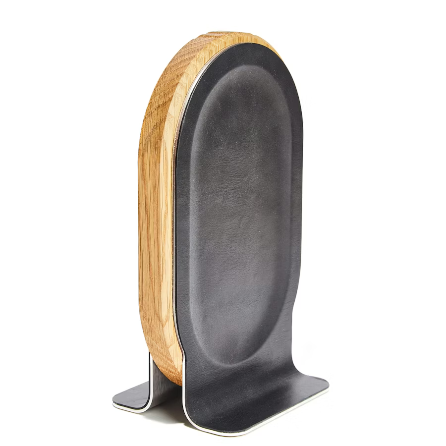 Oak Headphone Stand | Solid White Oak & Steel Display