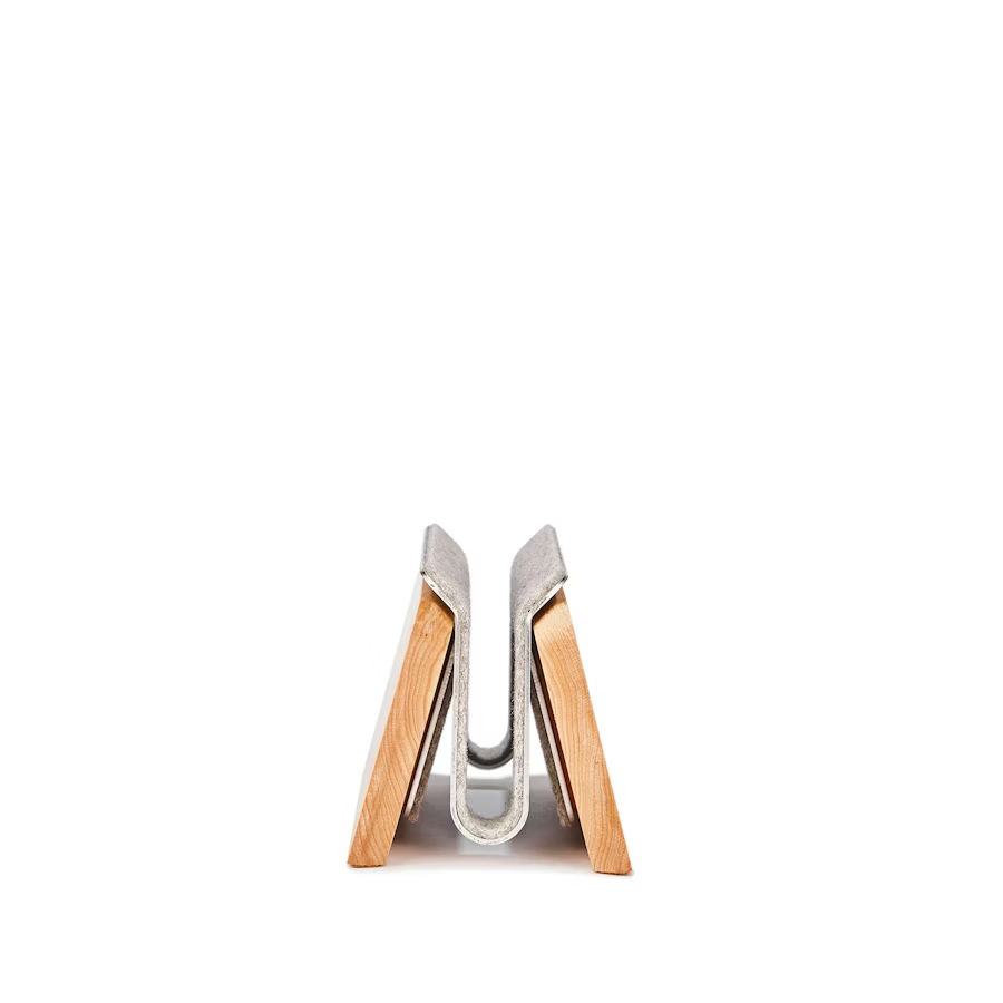 Maple MacBook Dock | Vertical Laptop Stand with German Wool Felt
