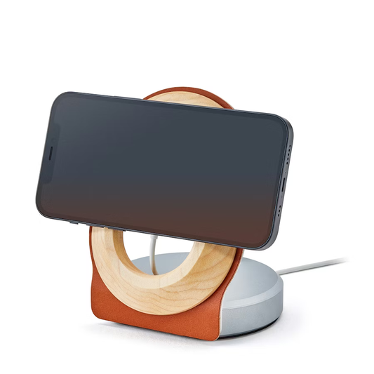 Maple MagSafe Charging Stand | Solid Hardwood & Steel