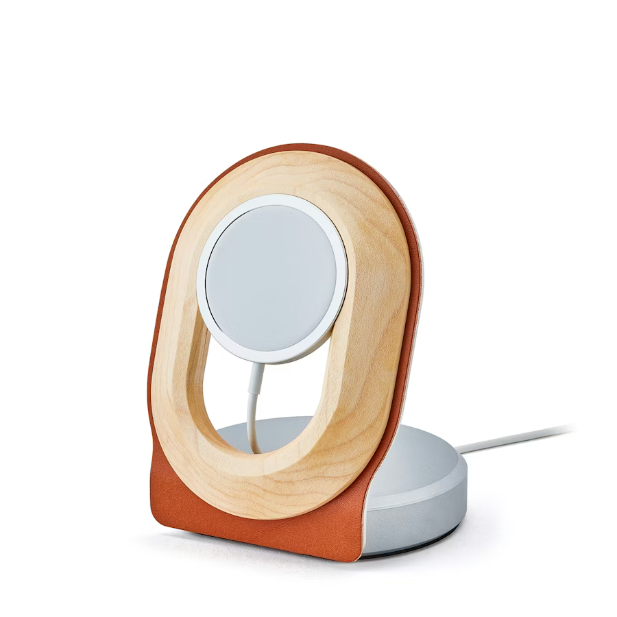 Maple MagSafe Charging Stand | Solid Hardwood & Steel