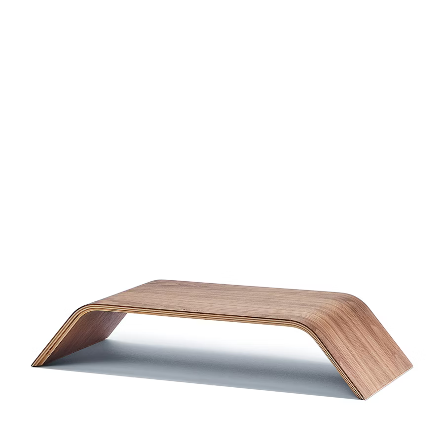 Walnut Monitor Stand | Ergonomic Molded Plywood Display Riser