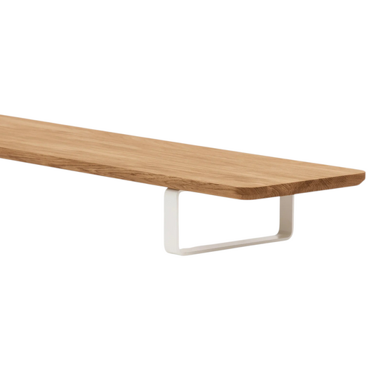 Dual Monitor Desk Shelf | Oak / White Legs