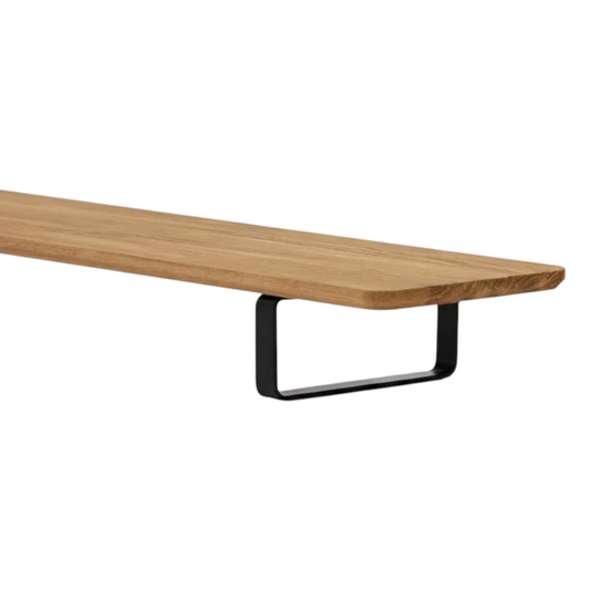 Dual Monitor Desk Shelf | Oak / Black Legs