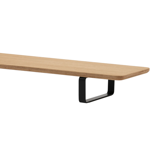 Dual Monitor Desk Shelf | Oak Veneer / Black Legs